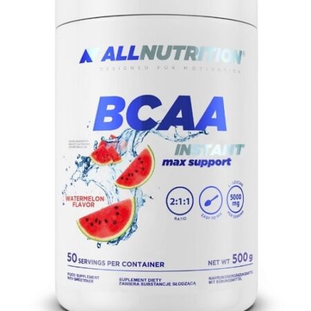 Pot de BCAA saveur pastèque, complément nutritionnel.