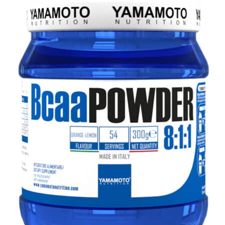 Pot de BCAA Powder Yamamoto Nutrition, complément alimentaire.