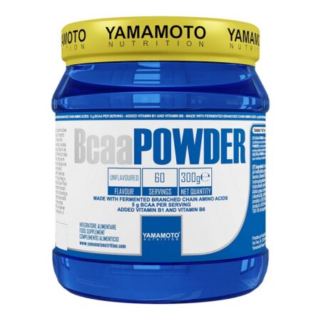 Pot de poudre BCAA Yamamoto Nutrition, complément sportif.