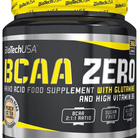 Complément alimentaire BCAA Zero BiotechUSA, glutamine, sans sucre.
