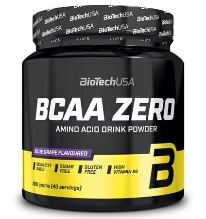 Pot de BCAA Zero saveur raisin, complément alimentaire.