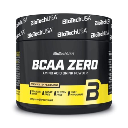 Pot de BCAA Zero, complément sportif, saveur pêche.