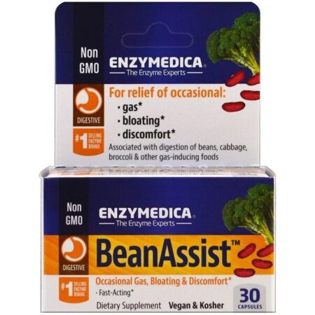 Capsules BeanAssist Enzymedica pour digestion, ballonnements.