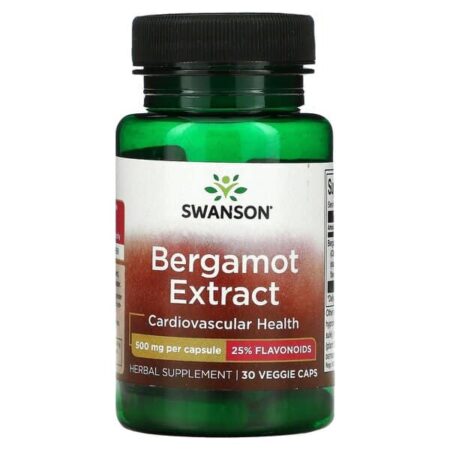 Bouteille de complément à l'extrait de bergamote Swanson.