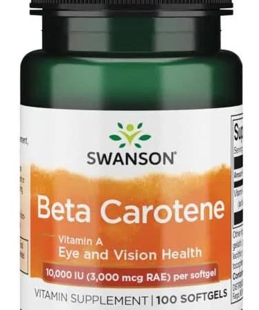 Flacon de bêta-carotène Swanson pour la vision.