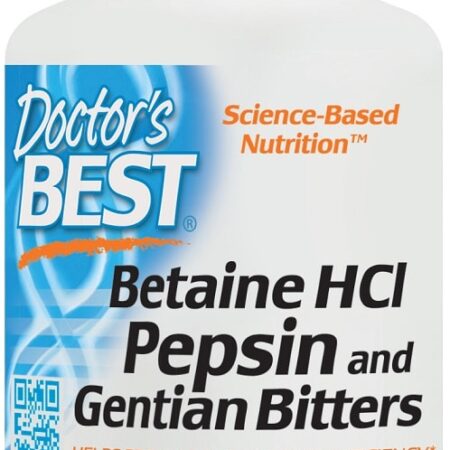 Supplément digestif Doctor's Best, bétaine HCI, 120 capsules.