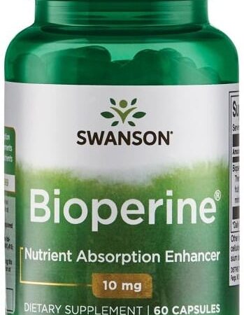 Flacon Bioperine Swanson, complément alimentaire 60 capsules.