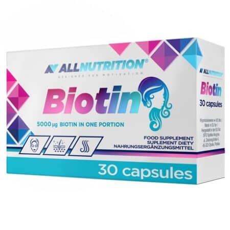 Boîte de biotine AllNutrition, 30 capsules.