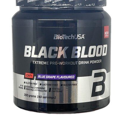 Pot de complément alimentaire Black Blood avant entraînement.