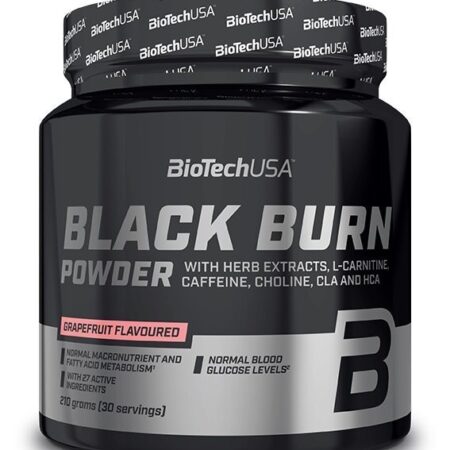 Pot de poudre Black Burn BiotechUSA, saveur pamplemousse.