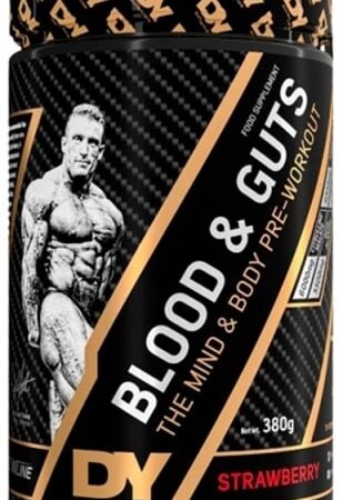 Pot de complément pré-entraînement fraise DY Nutrition.