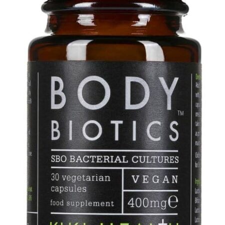 Flacon de probiotiques végétaliens Kiki Health.