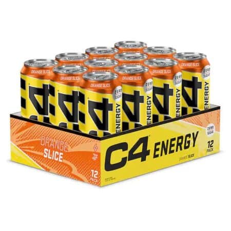 Pack de 12 canettes d'énergie C4 Orange.