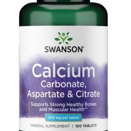 Pot de supplément de calcium Swanson, santé osseuse.