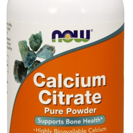 Pot de poudre de citrate de calcium.