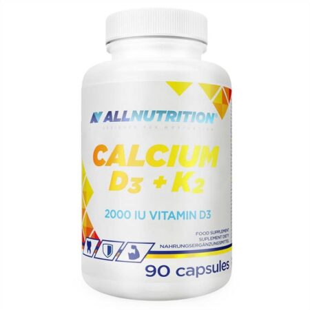 Flacon de compléments calcium et vitamine D3 K2.
