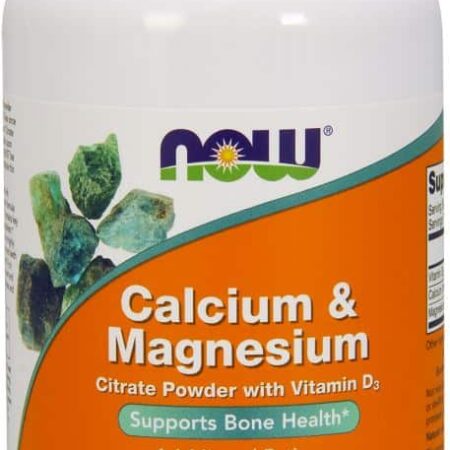 Pot de supplément calcium et magnésium.