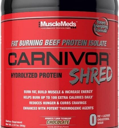Protéine de bœuf isolée, CARNIVOR SHRED, complément chocolat.