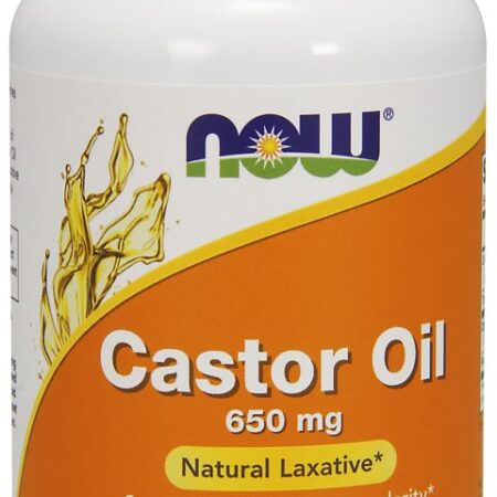 Bouteille d'huile de ricin 650 mg, laxatif naturel.