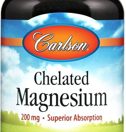 Complément de magnésium chélaté Carlson, absorption supérieure.