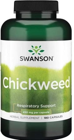 Bouteille de complément alimentaire Swanson Chickweed.