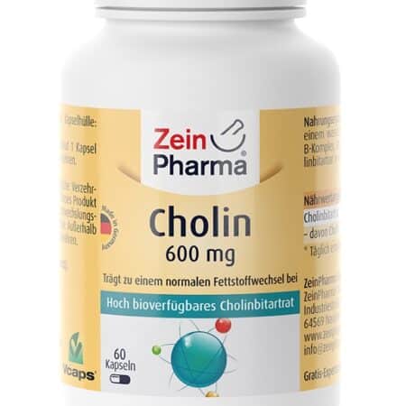 Pot de complément alimentaire Choline 600 mg.
