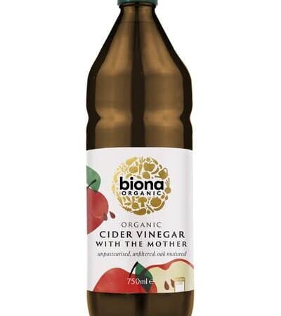 Vinaigre de cidre bio Biona avec mère, 750ml.
