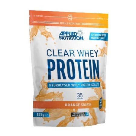 Protéine whey claire saveur orange.