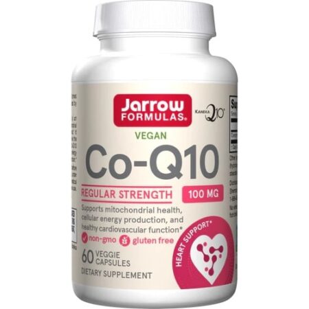 Bouteille de supplément Co-Q10 végan Jarrow Formulas.