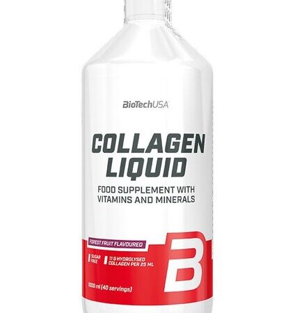 Bouteille de collagène liquide BioTechUSA, complément alimentaire.