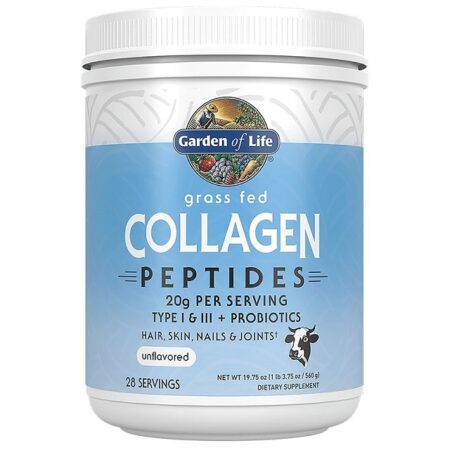 Pot de peptides de collagène complément alimentaire.