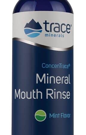 Bain de bouche minéral, saveur menthe, Trace Minerals.