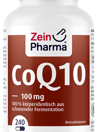 Flacon CoQ10 100 mg Zein Pharma, complément alimentaire.