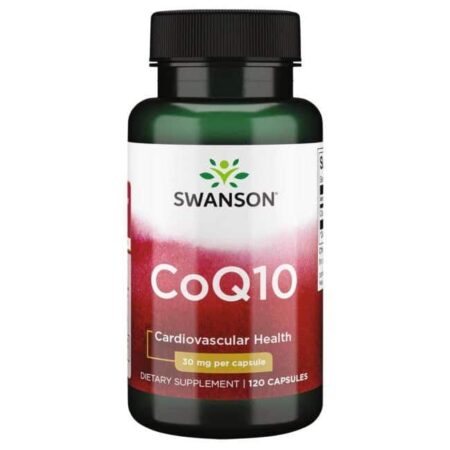 Flacon Swanson CoQ10, santé cardiovasculaire, 120 capsules.
