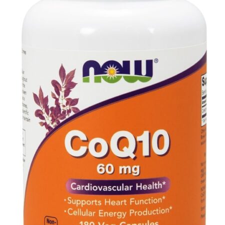 Flacon de complément alimentaire CoQ10 pour la santé cardiaque.