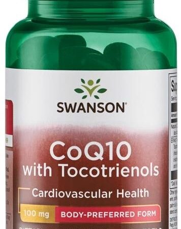 Flacon de complément CoQ10 pour la santé cardiovasculaire.