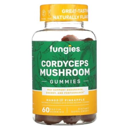 Complément alimentaire gummies cordyceps, mangue et ananas.