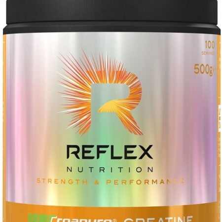 Pot de créatine Reflex Nutrition, performance sportive.