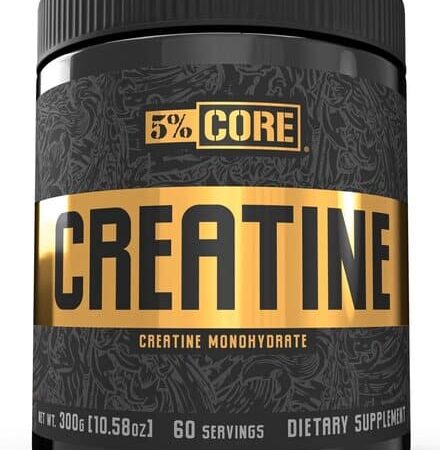 Pot de créatine monohydrate, complément alimentaire, 60 doses.