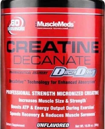 Pot de créatine MuscleMeds non aromatisé.