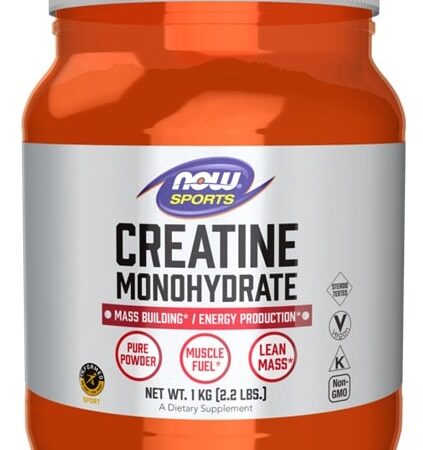 Pot de créatine monohydrate pour la musculation, 1kg.