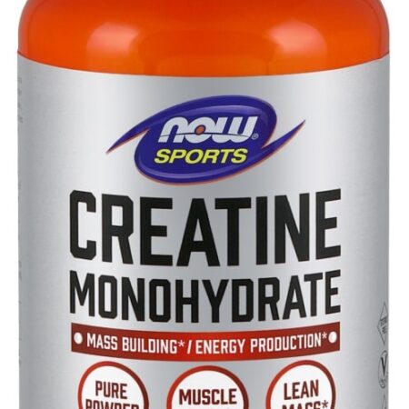 Pot de créatine monohydratée NOW Sports.