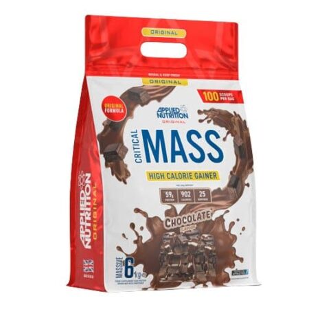 Complément gain de masse chocolat, nutrition sportive.
