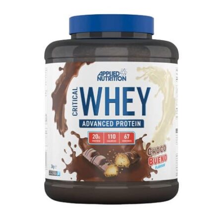 Pot de whey protéine goût Choco Bueno.