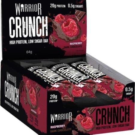 Barres protéinées Warrior Crunch framboise et chocolat.
