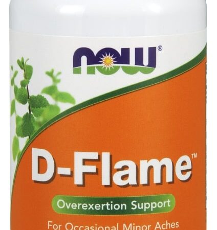 Bouteille de complément alimentaire D-Flame, capsules végétariennes.