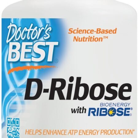 Pot de complément alimentaire D-Ribose, vegan, 120 capsules.