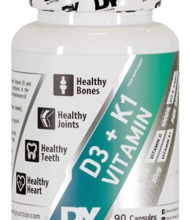 Bouteille de supplément Vitamin D3+K1.