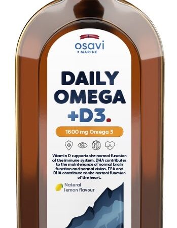 Daily Omega + D3, 1600mg Omega 3 (Natural Lemon) - 500 ml.