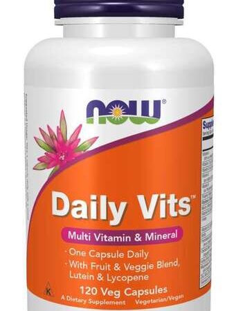 Flacon de multivitamines Daily Vits, 120 capsules.